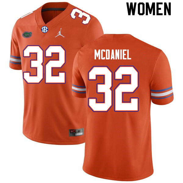 Women #32 Mordecai McDaniel Florida Gators College Football Jerseys Sale-Orange